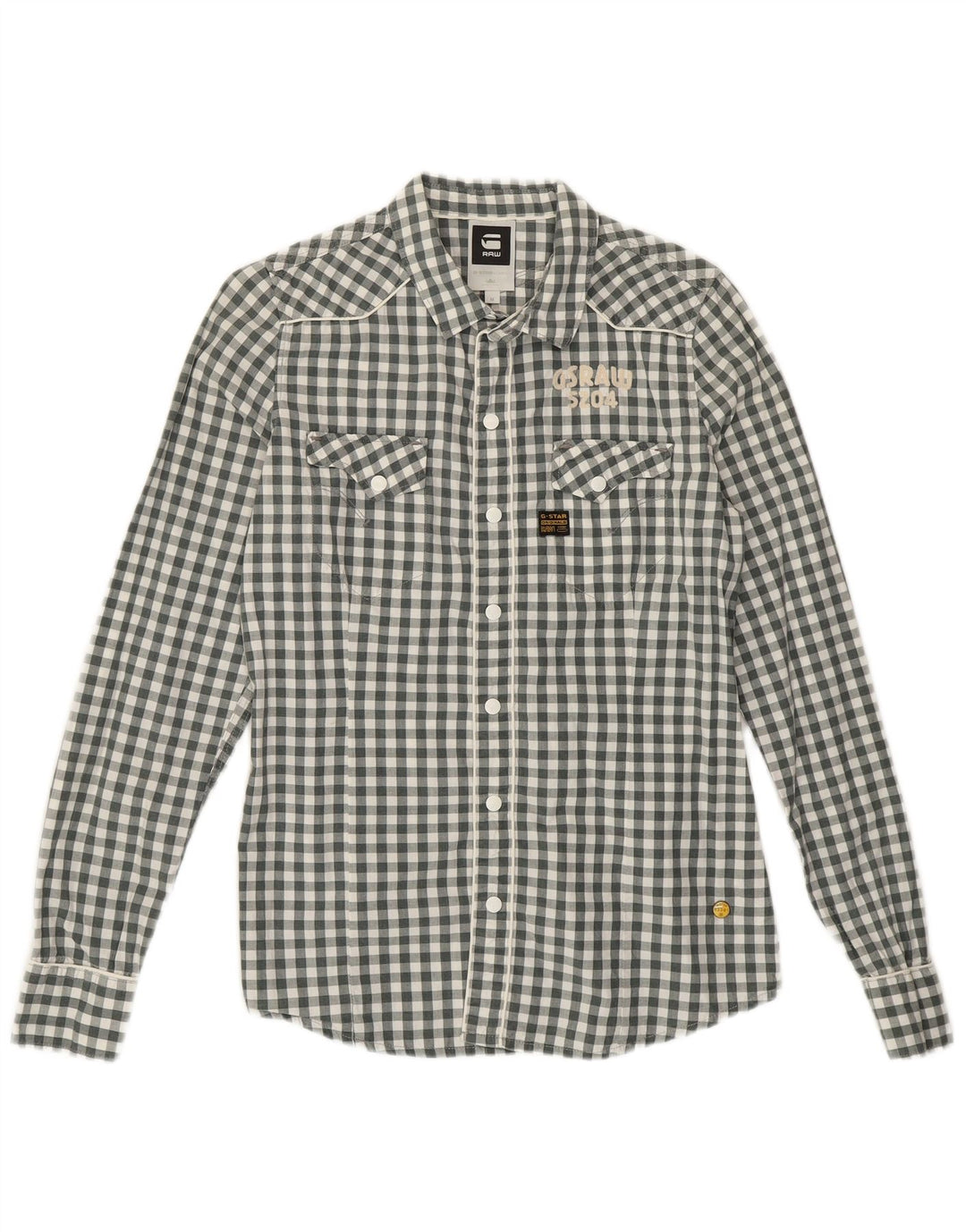 G-STAR Camisa estampada para niño 14-15 años Algodón a cuadros gris medio