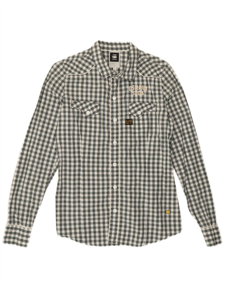G-STAR Camisa estampada para niño 14-15 años Algodón a cuadros gris medio