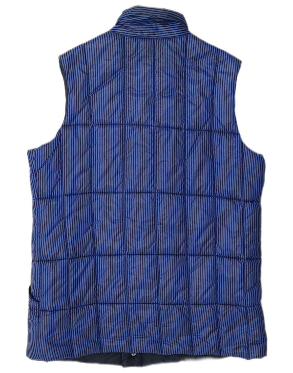 Puffa Chaleco acolchado para hombre UK 40 Large Nylon a rayas azules