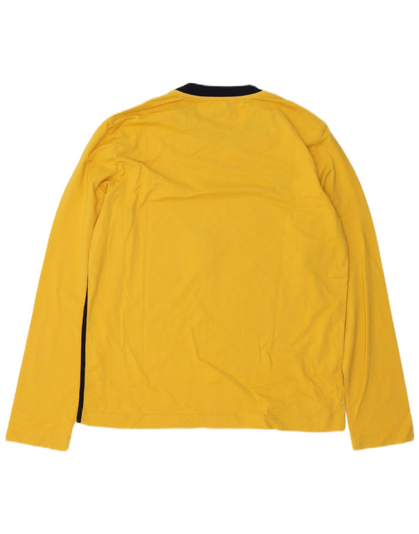 Gas Hombre Camiseta Gráfica Manga Larga XL Bloque De Color Amarillo