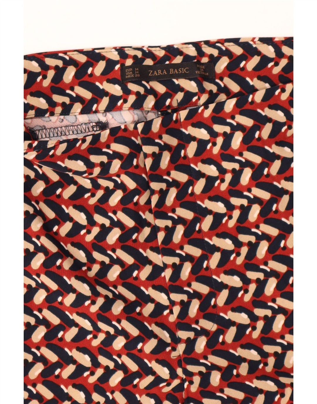 Zara Mujer Pantalón Chino Slim Medium W30 L28 Multicolor Geométrico