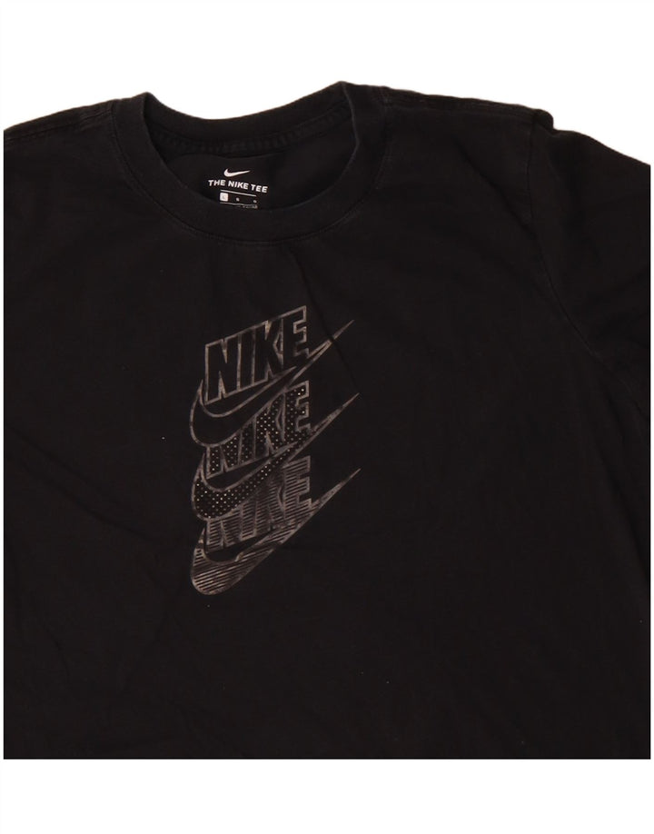 NIKE Camiseta gráfica para mujer, talla 40, talla grande, algodón negro