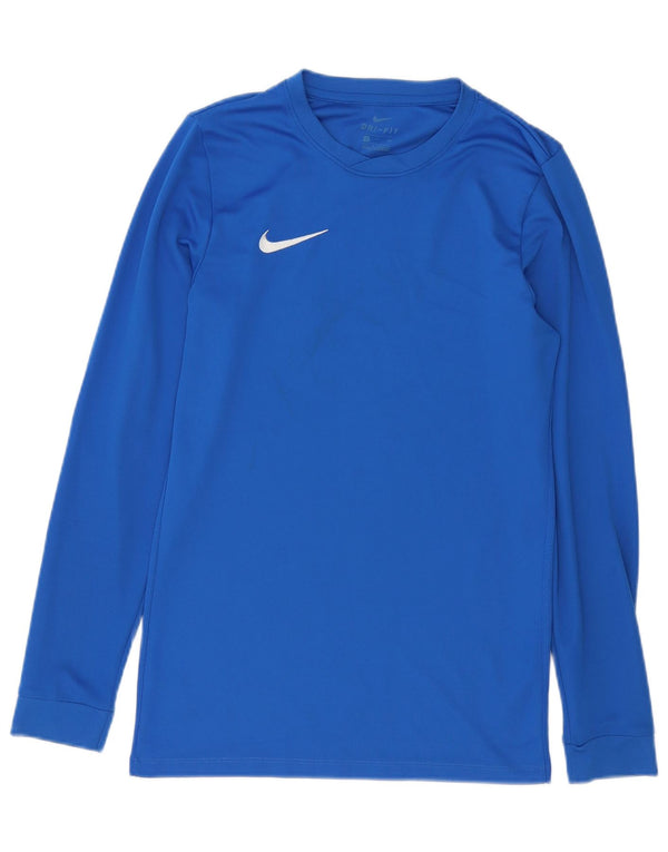 Nike Mens Dri Fit Top manga larga poliéster azul pequeño