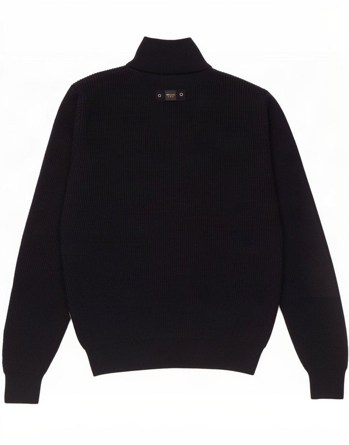 Blauer Jersey con Cuello Alto para Hombre de Lana Azul Marino Mediano