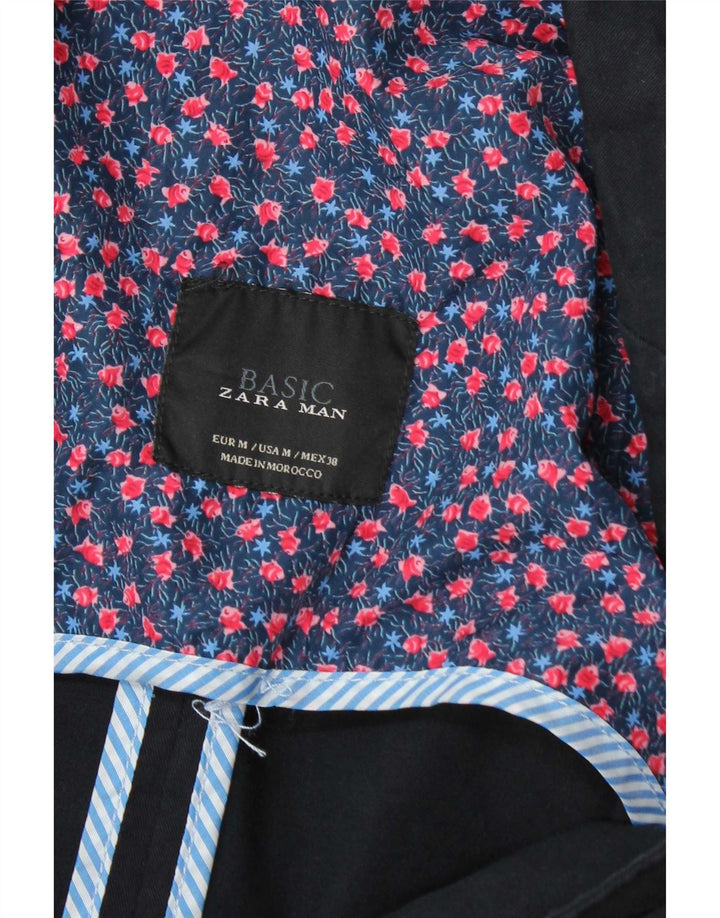 Zara Chaqueta Blazer De 2 Botones Para Hombre UK 38 Medium Azul Marino