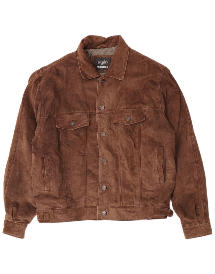 Lee Chaqueta de ante para hombre UK 40 Large Cuero marrón