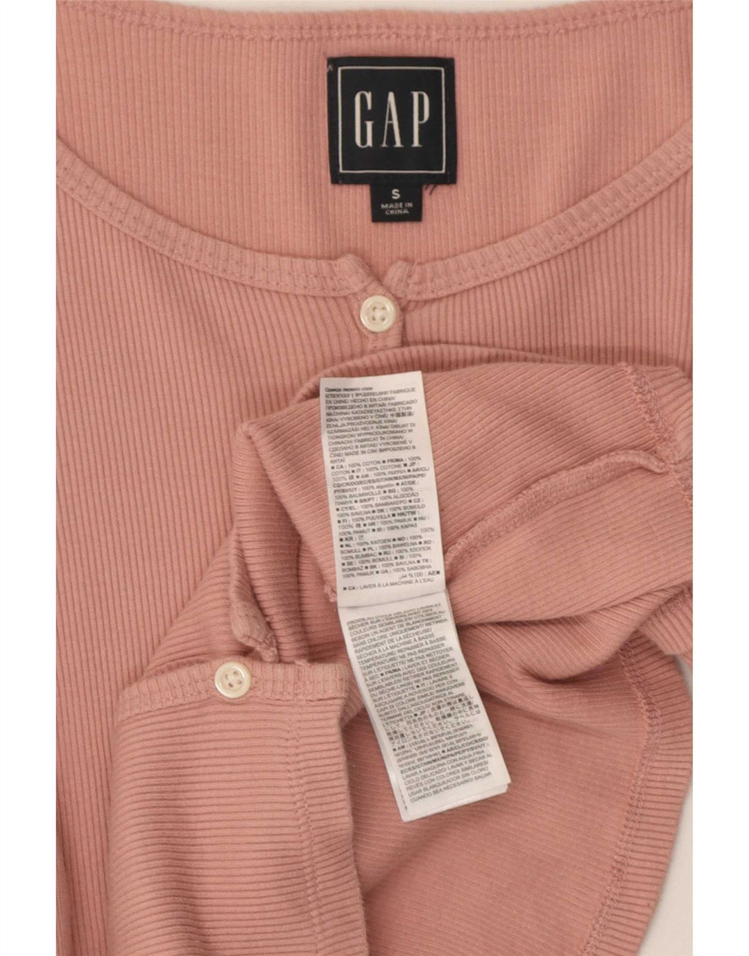 Gap Top corto para mujer de manga larga UK 8 Small Pink Cotton