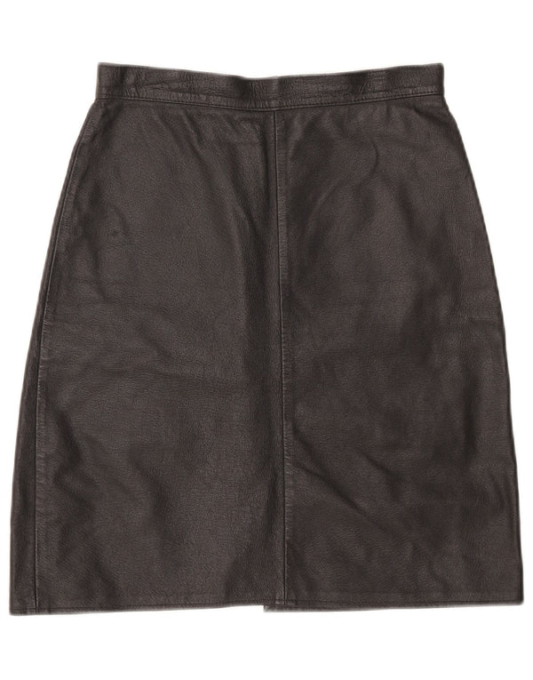Falda de cuero vintage para mujer pequeña W26 Negro