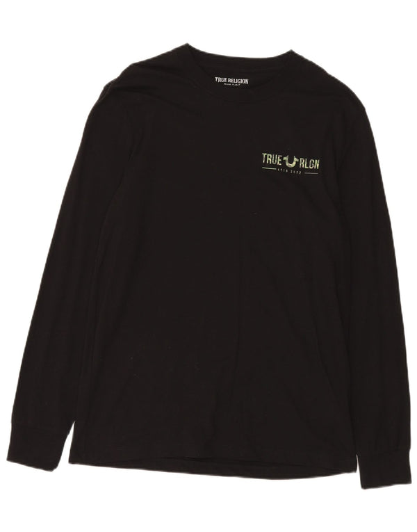 True Religion Top gráfico para hombre de manga larga de algodón negro pequeño