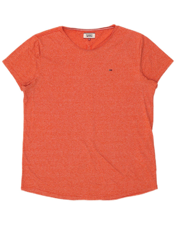 Tommy Hilfiger Camiseta para hombre Top 2XL Algodón moteado naranja