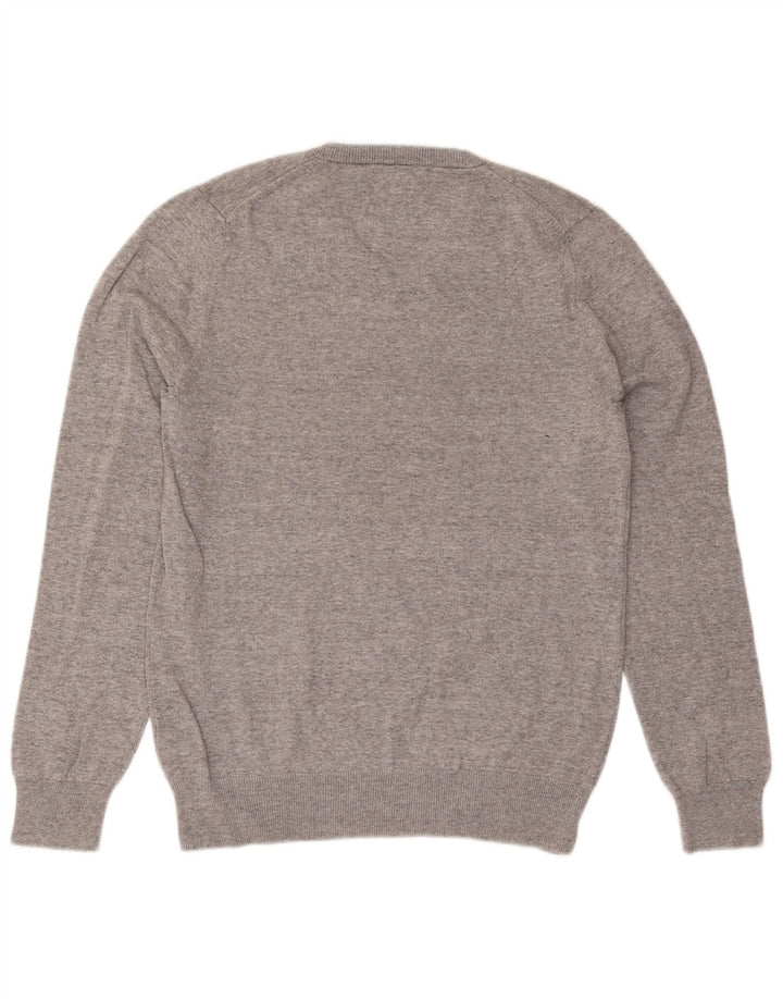 Marks & Spencer Suéter con Cuello en V para Hombre Pequeño Algodón Moteado Gris