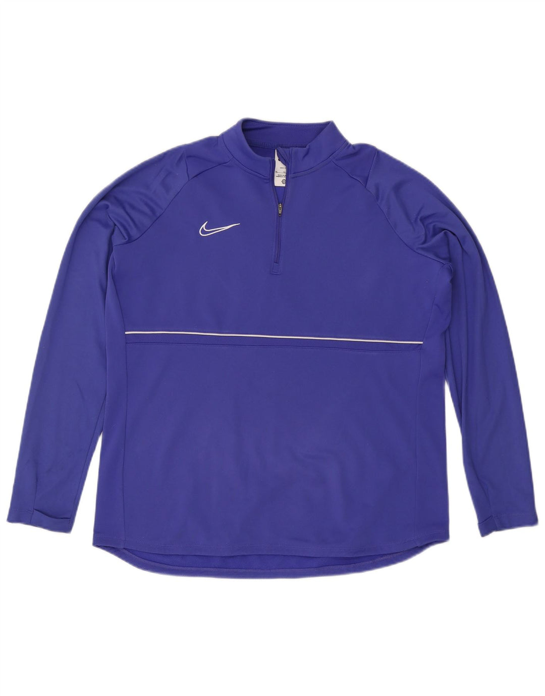 NIKE Hombre Dri Fit Zip Neck Jersey Chándal Top XL Poliéster Azul