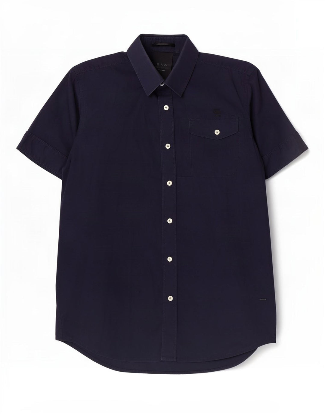 Camisa G-Star Hombre Manga Corta Algodón Azul Marino Medio