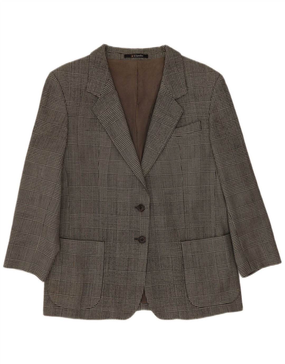 Dack's Chaqueta tipo blazer de 2 botones para mujer UK 44 Gris medio Pata de gallo clásica