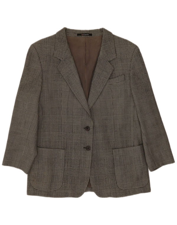 Dack's Chaqueta tipo blazer de 2 botones para mujer UK 44 Gris medio Pata de gallo clásica