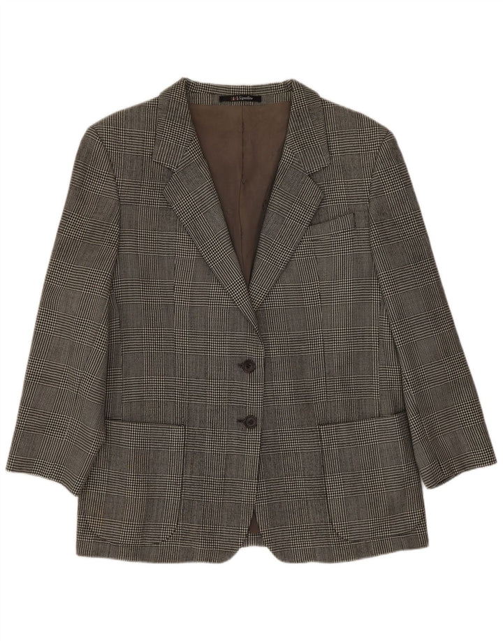Dack's Chaqueta tipo blazer de 2 botones para mujer UK 44 Gris medio Pata de gallo clásica