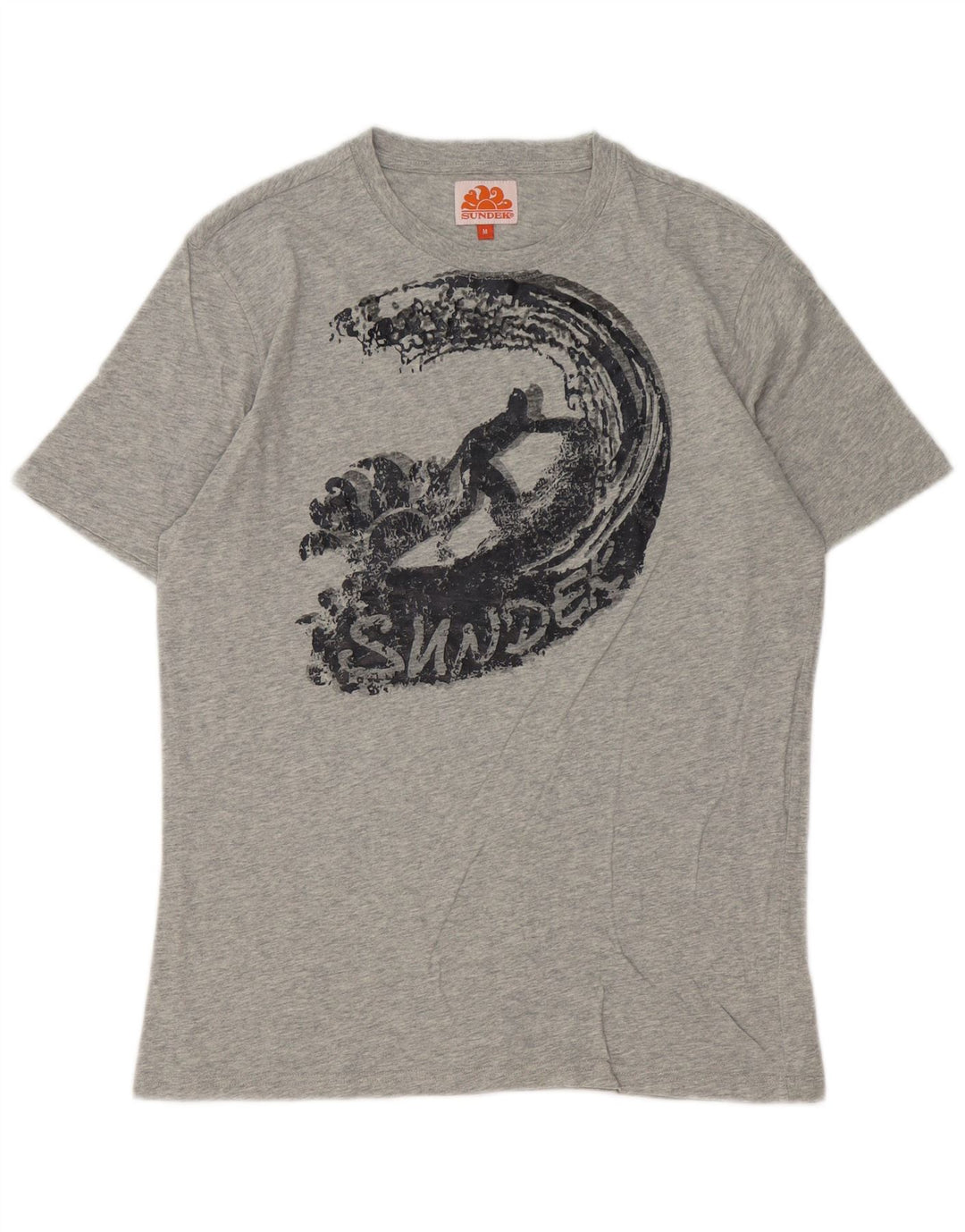 Sundek Camiseta gráfica para hombre Top de algodón moteado gris medio