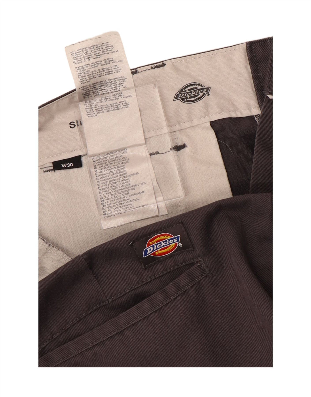 DICKIES Pantalones cortos chinos ajustados para hombre W30 Algodón gris medio