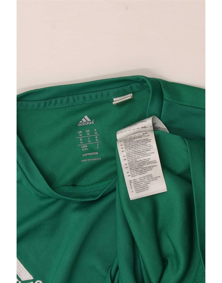 Adidas Hombre Climalite Camiseta Top Poliéster Verde Medio