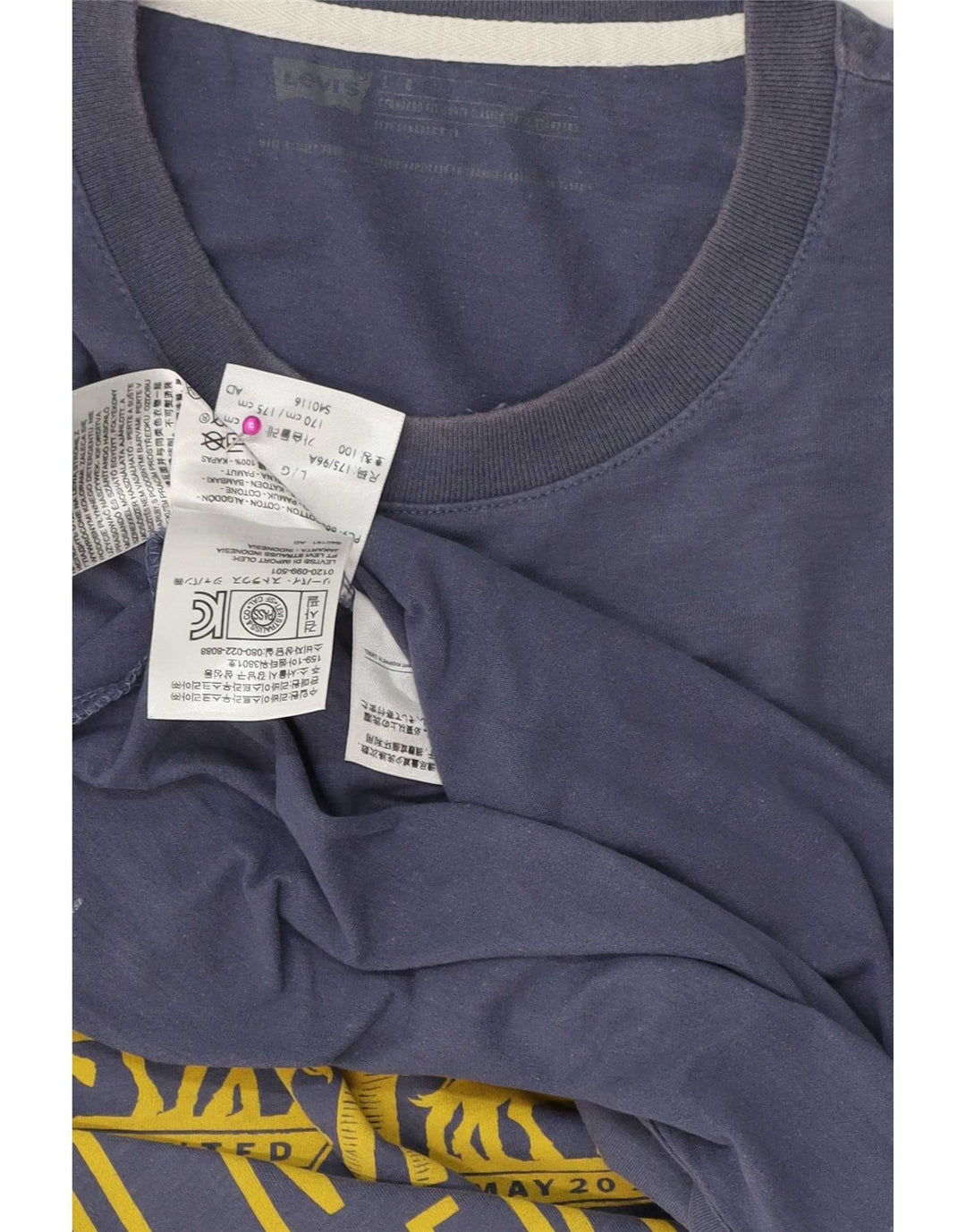 Levi's Camiseta gráfica para hombre Top grande de algodón azul