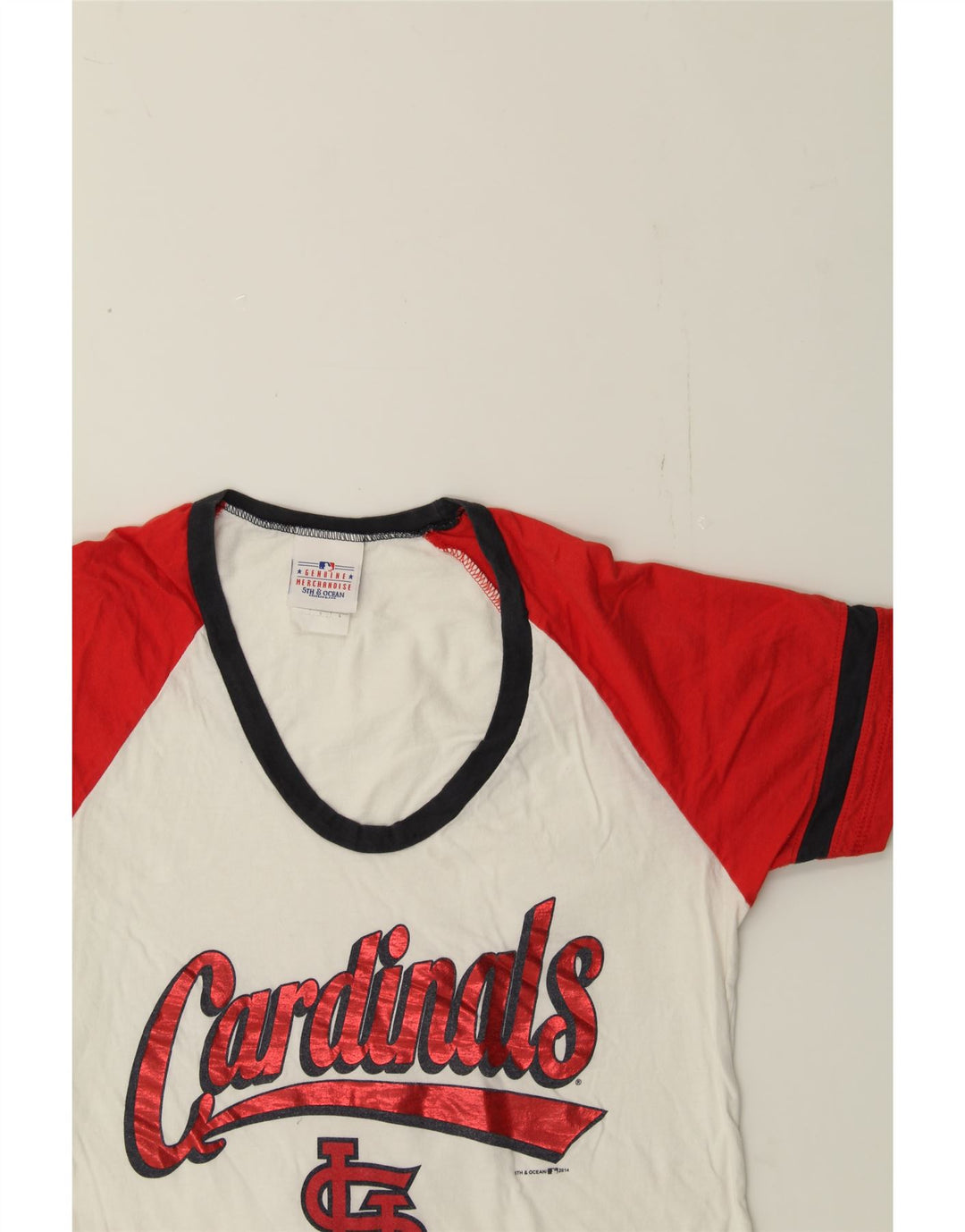 GENUINE MERCHANDISE Womens Graphic T-Shirt Top UK 12 Medium White Vintage Genuine Merchandise and Second-Hand Genuine Merchandise from Messina Hembry 