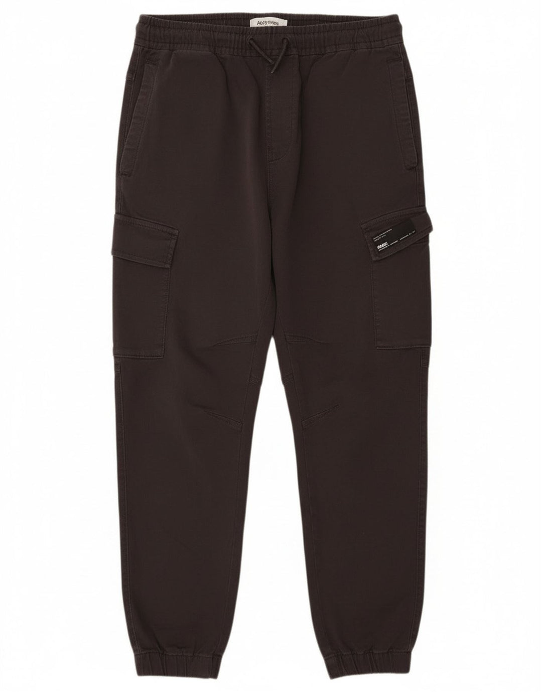 Zara Mens Joggers Cargo Pantalones EU 42 Grande W32 L28 Algodón Negro