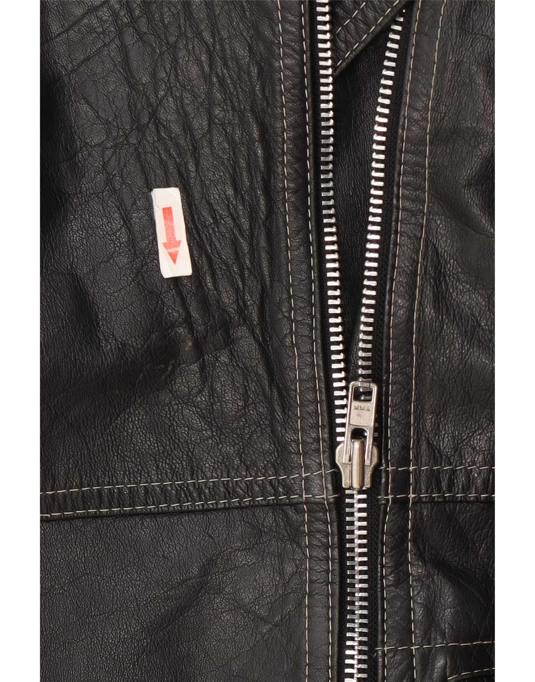 Chaqueta de cuero motociclista vintage para mujer IT 48 XL Negro