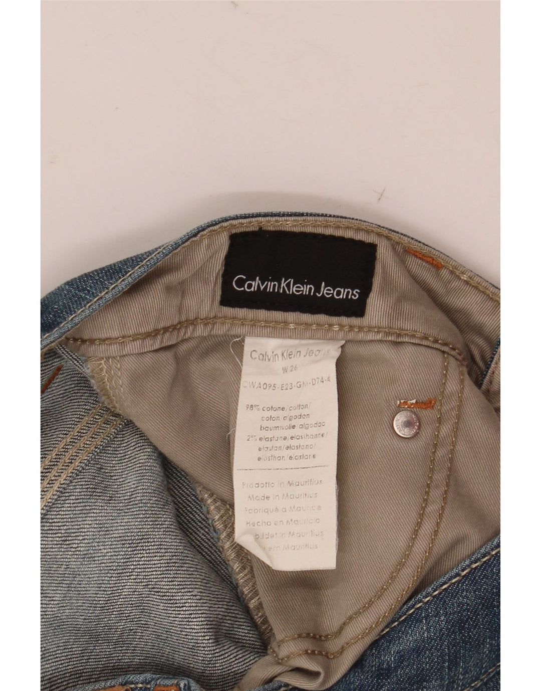 Calvin Klein Bermudas vaqueras para mujer W26 Small Blue Cotton