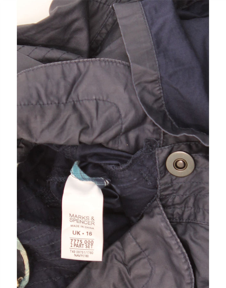 Marks & Spencer Chaqueta utilitaria con capucha para mujer Reino Unido 46 Grande Algodón azul marino