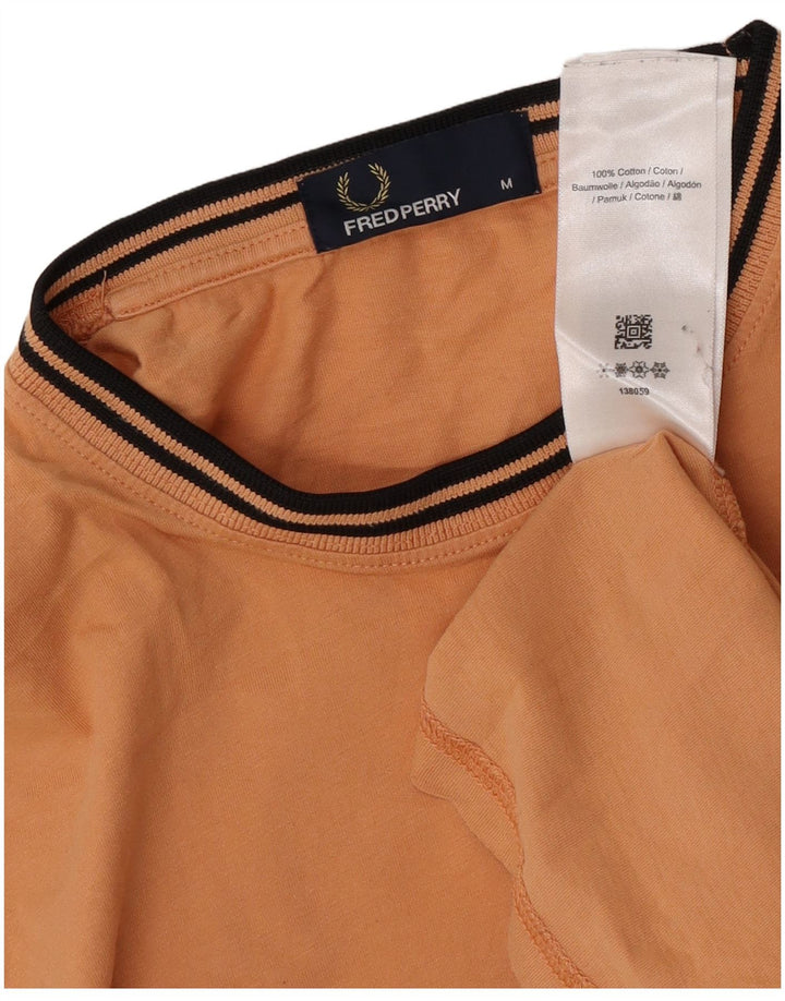 Camiseta Fred Perry Hombre Top Algodón Rayas Naranja Medio