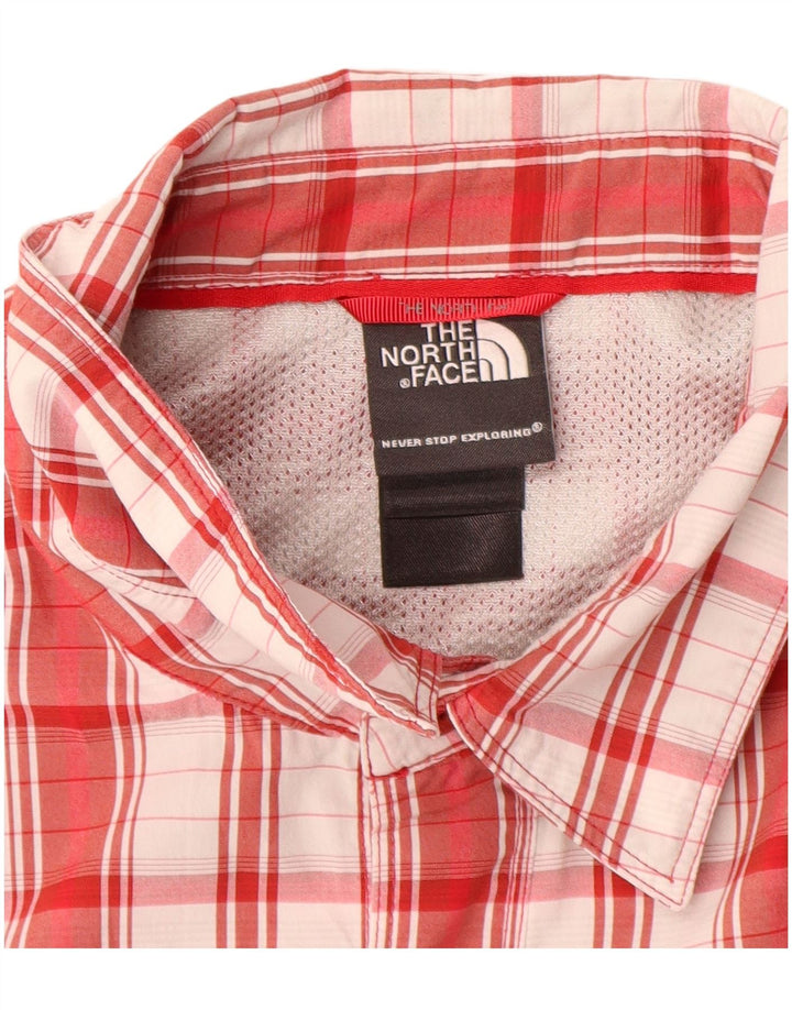 The North Face Camisa Manga Corta Hombre XL Nylon Cuadros Rojos