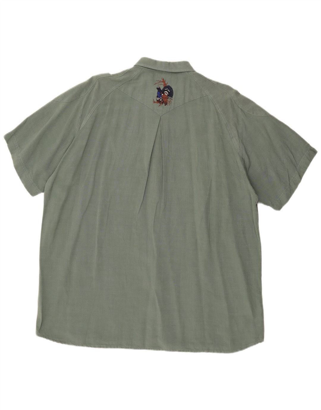 Camisa Vintage Hombre Manga Corta 2XL Verde