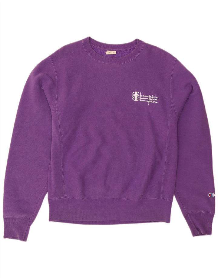 CHAMPION Sudadera con gráfico de tejido inverso para hombre Jersey pequeño de algodón morado