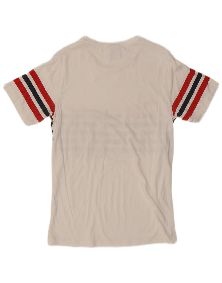 Zara Hombre Camiseta Top Small Blanco Floral Algodón