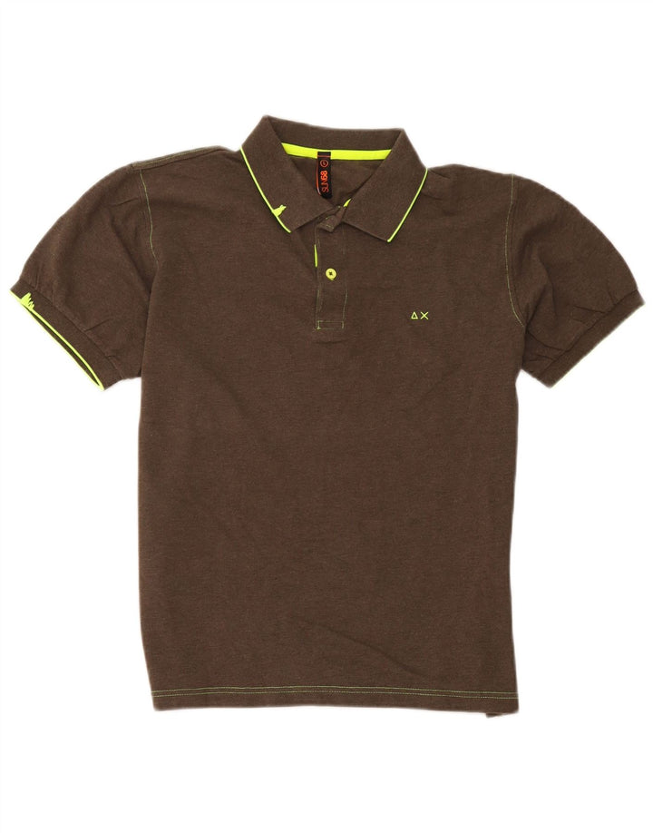 Sun68 Polo para hombre grande de algodón marrón