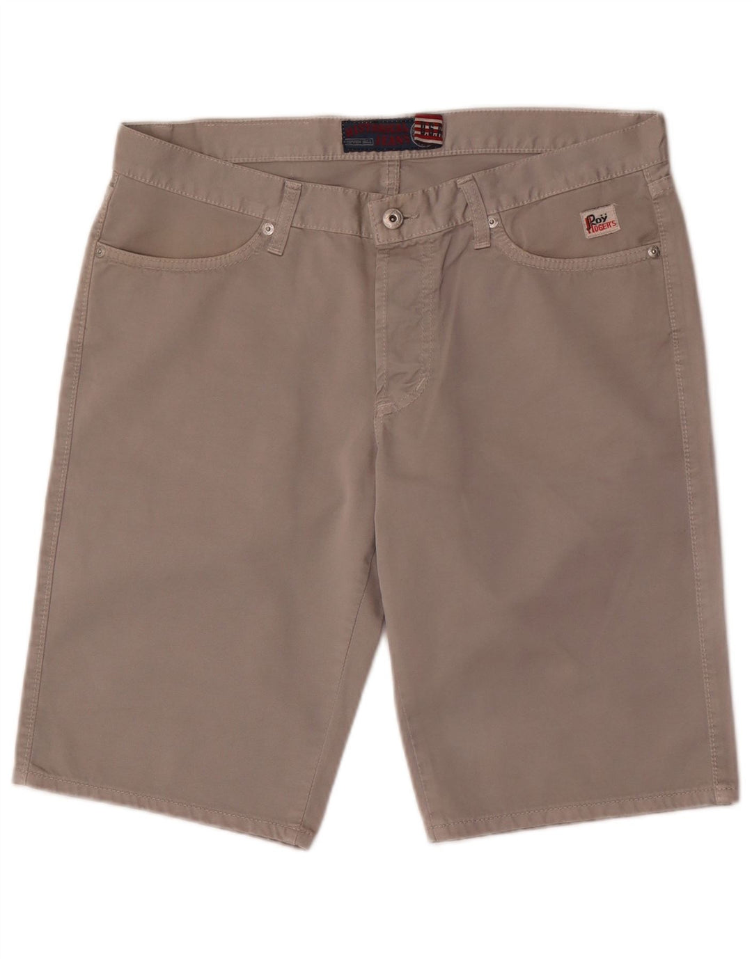 Roy Rogers Pantalones cortos casuales para hombre W32 Algodón gris medio