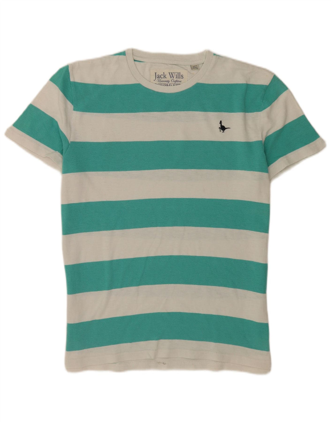Camiseta Jack Wills Hombre Top Algodón A Rayas Verde Medio