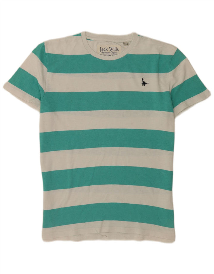 Camiseta Jack Wills Hombre Top Algodón A Rayas Verde Medio