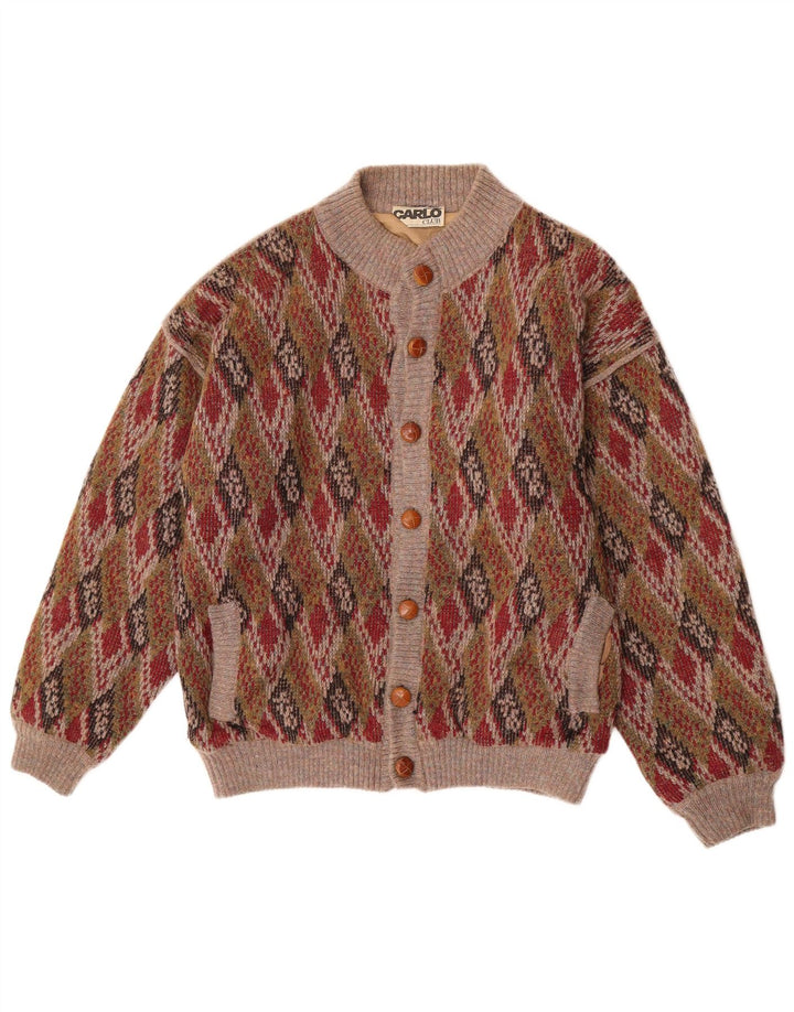 Carlo Chaqueta bomber de punto para hombre EU 50 Large Lana de rombos/diamante multicolor