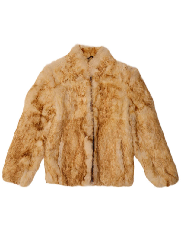 Split End Ltd Chaqueta de piel extragrande para mujer UK 10 Small Brown Rabbit Fur