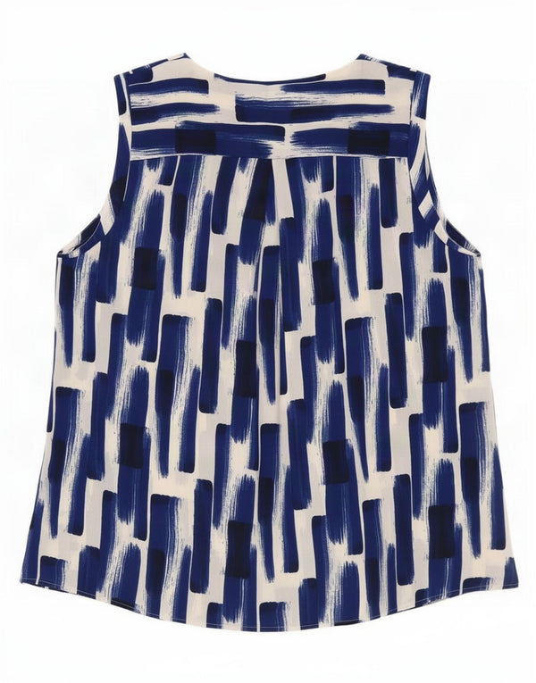Marks & Spencer Blusa con patrón abstracto para mujer UK 44 Azul grande