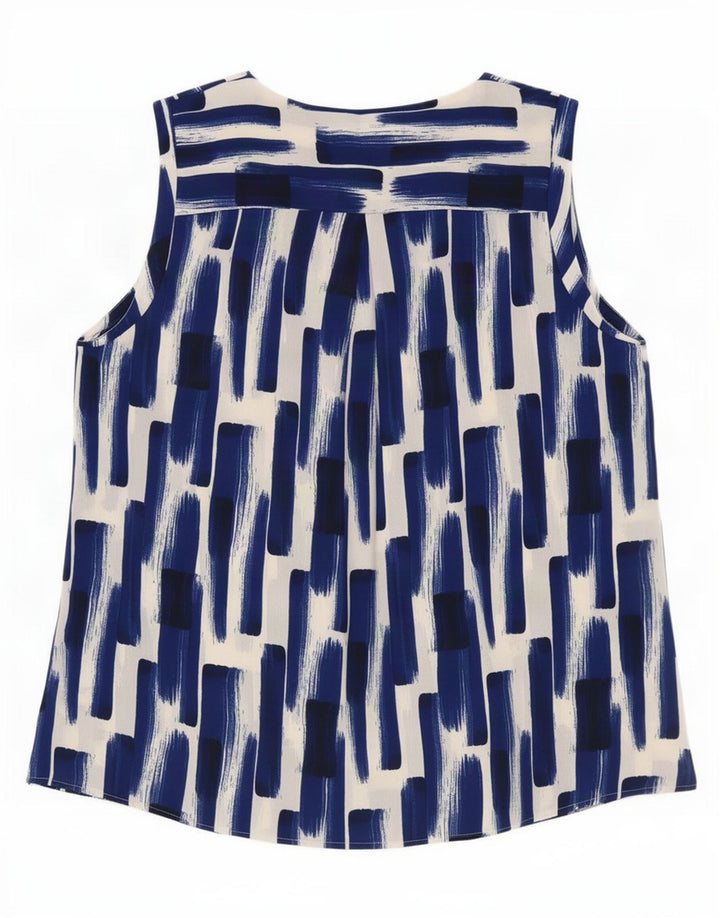 Marks & Spencer Blusa con patrón abstracto para mujer UK 44 Azul grande