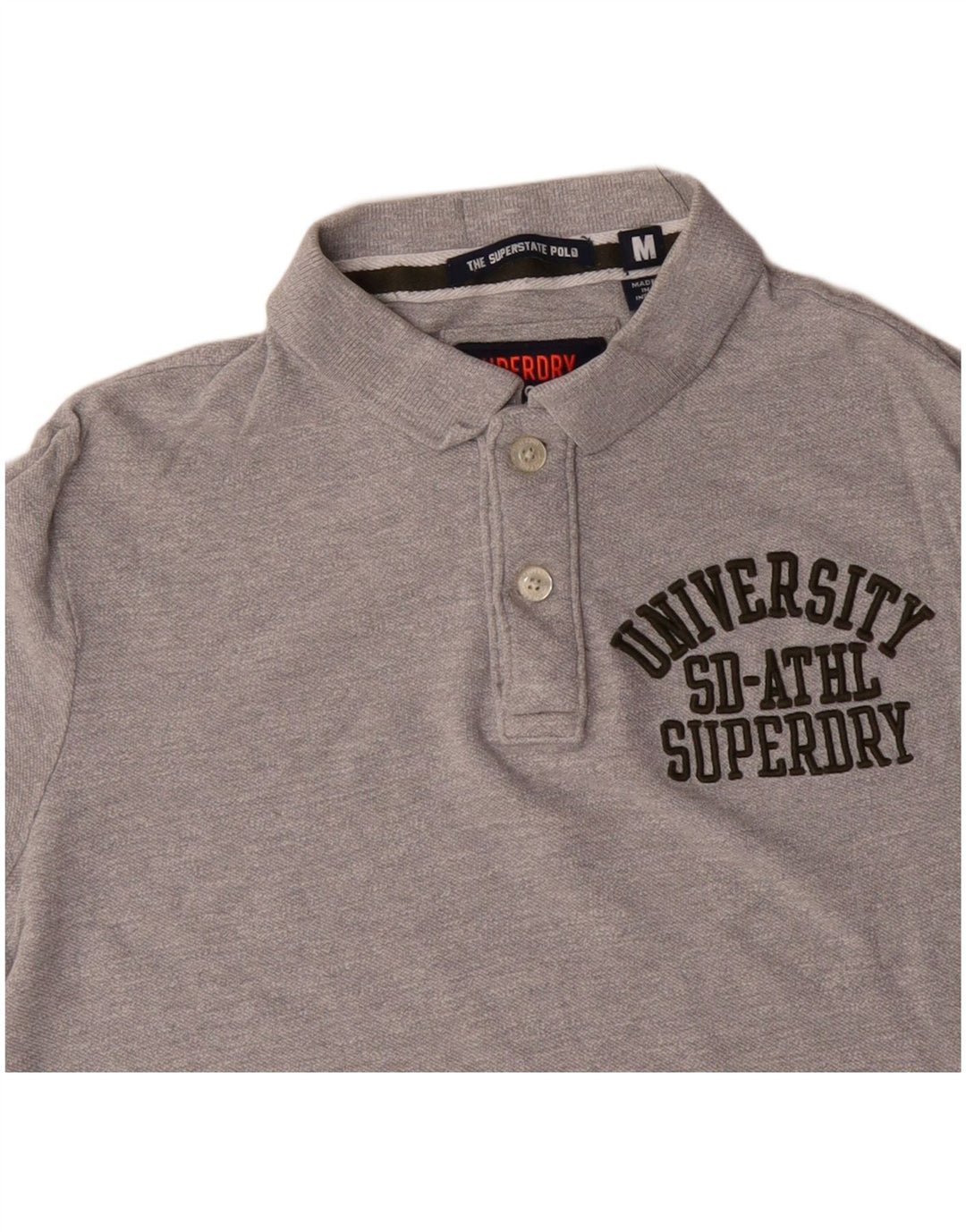 SUPERDRY Polo gráfico para hombre de algodón gris medio