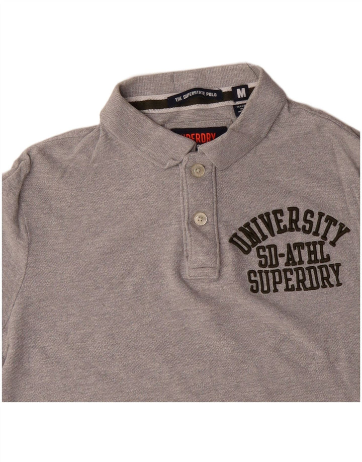 SUPERDRY Polo gráfico para hombre de algodón gris medio