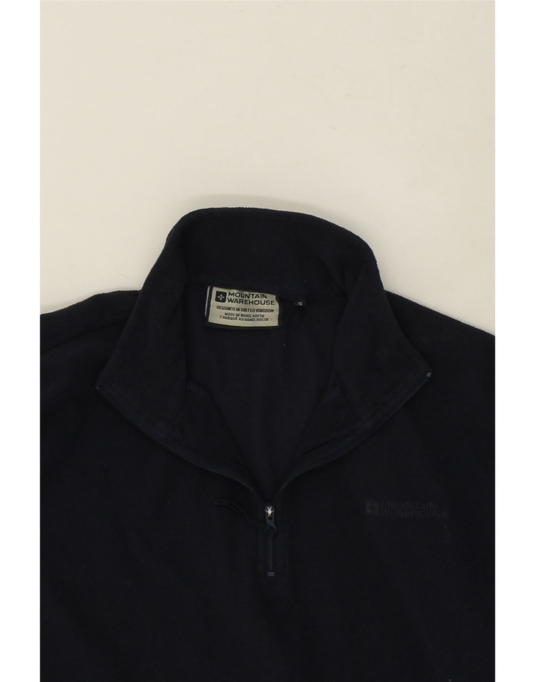 MOUNTAIN WAREHOUSE Mens Zip Neck Fleece Jumper Large Navy Blue Polyester | Vintage Mountain Warehouse | Thrift | Second-Hand Mountain Warehouse | Used Clothing | Messina Hembry 