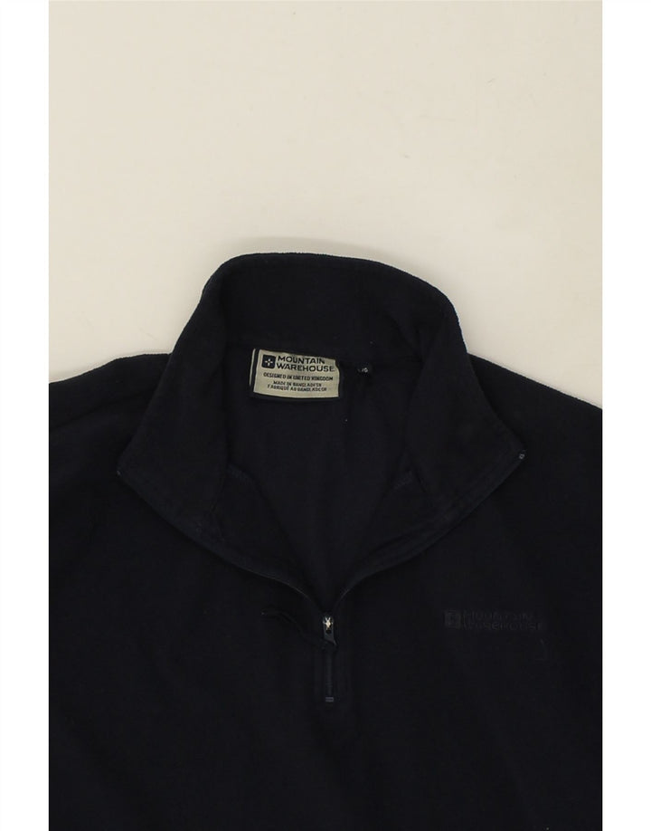 MOUNTAIN WAREHOUSE Mens Zip Neck Fleece Jumper Large Navy Blue Polyester | Vintage Mountain Warehouse | Thrift | Second-Hand Mountain Warehouse | Used Clothing | Messina Hembry 