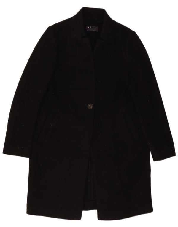 Marks & Spencer Abrigo para mujer UK 10 Pequeño Poliéster negro