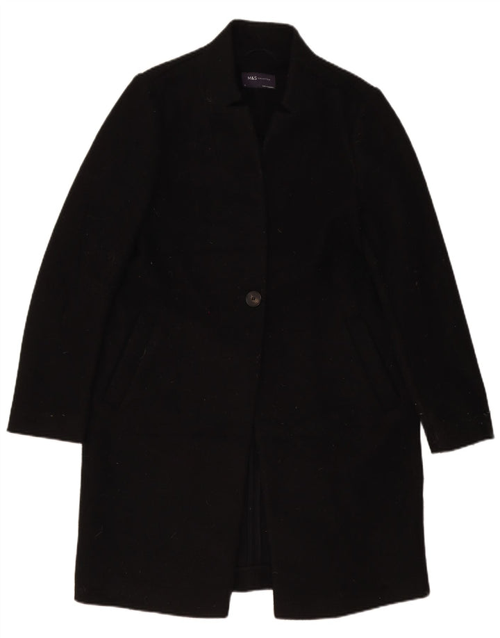 Marks & Spencer Abrigo para mujer UK 10 Pequeño Poliéster negro