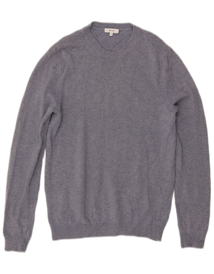Jersey Reiss Hombre Con Cuello Redondo De Lana Azul Pequeño