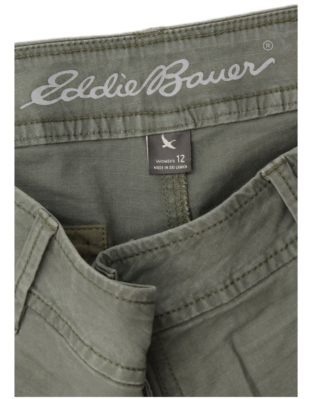 Eddie Bauer Pantalones cortos cargo para mujer US 12 Large W36 Caqui Algodón